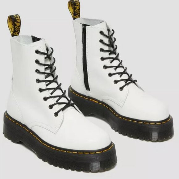 DR. MARTENS Jadon 8-Eye Boot - White Polished Smooth Leather - Picture 7 of 8